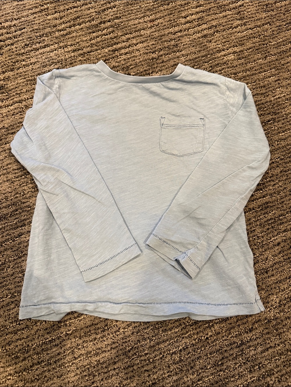 Mini Boden Pale Blue Long-Sleeve Pocket Tee